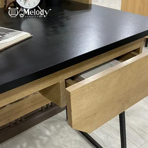 Meja Staff Melody-Furniture MEJA KERJA Unik Estetik Aesthetic FRANCO DESK riviera eichi - black