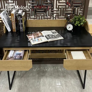Meja Staff Melody-Furniture MEJA KERJA Unik Estetik Aesthetic FRANCO DESK riviera eichi - black