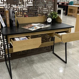 Meja Staff Melody-Furniture MEJA KERJA Unik Estetik Aesthetic FRANCO DESK riviera eichi - black