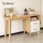Meja Staff Melody Furniture - Meja Belajar Kerja Komputer Minimalis NUNA DESK BIANCO-WHITE 6