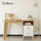 Meja Staff Melody Furniture - Meja Belajar Kerja Komputer Minimalis NUNA DESK BIANCO-WHITE 2