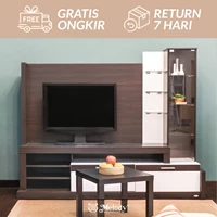 Rak TV Melody-Furniture - Meja TV Wall Unit BigFaster - Minirose Wood