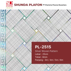 Shunda Plafon PL 2515 Silver Woven Pattern - PVC Ceiling