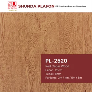 Shunda Plafon PL 2520 Red Cedar Wood - PVC Ceiling