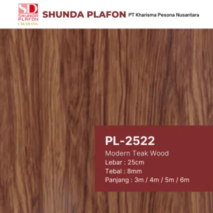 Shunda Plafon PL 2522 Modern Teak Wood - PVC Ceiling
