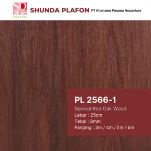 Shunda Plafon PL 2566-1 Special Red Oak Wood - PVC Ceiling