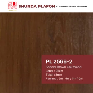 Shunda Plafon PL 2566-2 Special Brown Oak Wood - PVC Ceiling