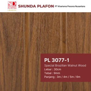 Shunda Plafon PL 3077-1 Special Brazilian Walnut Wood - PVC Ceiling