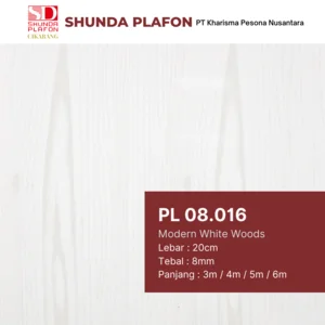 Shunda Plafon PL 08.016 Modern White Woods - PVC Ceiling