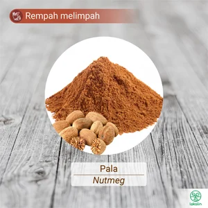 Rempah biji pala segar kering bubuk