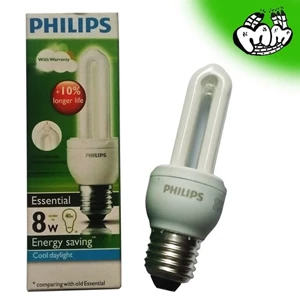 Lampu Philips Essential 8 Watt 8W E27 Putih Hemat Energi - Putih e27  Komponen Lampu