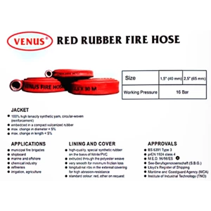 Red Rubber Fire Hose 1 1/2 inch 2 1/2 inch