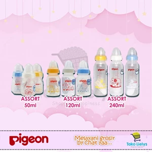 BOTOL SUSU PIGEON BPA FREE ASSORT 120ML 240ML (DOT BAYI)