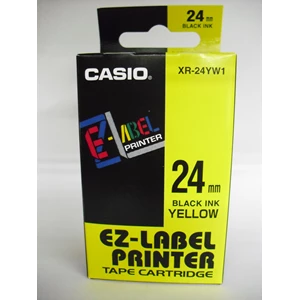 Casio XR-24YW1 24 mm Black Ink on Yellow Tape 