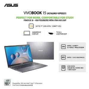 LAPTOP NOTEBOOK Asus  A516JAO VIPS521 Grey i5 1035G1 Win11 