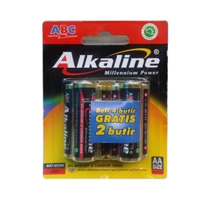 1.5volts ABC Alkaline AA Batteries (6 contents)