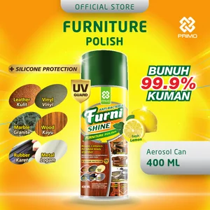 PRIMO Furnishine 400mL Pembersih Serbaguna & Pengkilap Furniture dengan Foam dan Antibacterial Disinfectant 