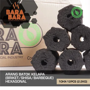 Arang Briket Kelapa Premium Hexagonal 10cm - 2Kg