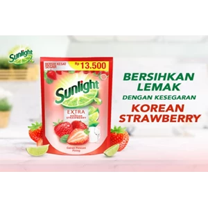 Sabun Cuci Piring Sunlight Extra Korean Strawberry 700 Ml