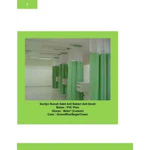 Tirai Gorden - Gordyn Rumah Sakit PVC Plain Anti Darah Anti Bakteri - Cokelat Muda