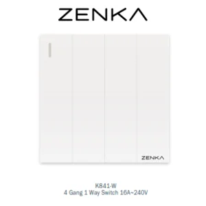 Saklar ZENKA 4 Gang 1 Way Switch 16A~240V
