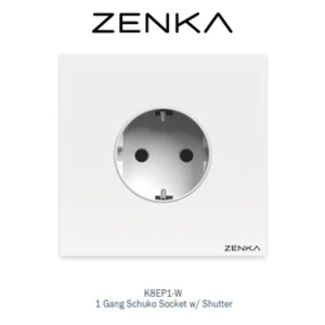 Saklar ZENKA 1 Gang Schuko Socket w/ Shutter