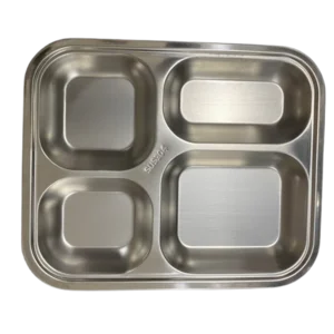 FOOD TRAY PIRING TEMPAT MAKAN STAINLESS STEEL SS 304 4 SEKAT