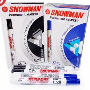 Spidol snowman ag 12 permanent sedus (12Pcs) - Hitam