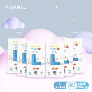 Popok Bayi Anti Gumpal Makuku Air Diapers Slim Pants L 34