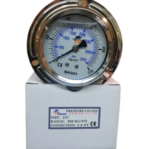  Temperature Gauge Pressure Gauge 250 BAR 3500 psi Hidrolik / Drat 1/4" NPT