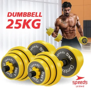 Barbel Dumbell SPEEDS Set 25Kg Tiang Angkat Beban Besi Rubber 25 Kg Alat Olahraga Fitness 014-5