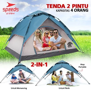SPEEDS Diplomat Camping Tent 2 in 1 Mountain Tent 4 Person Double Layer Automatic Tent Indoor Outdoor 018-4