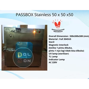 Pass Box Stainless Steel Statis Laboratorium BSL2 Biosafety Interlock Sistem Steril atau Non Steril