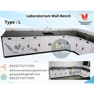 Meja Laboratorium Dinding Corner Wall Bench LOKAL Lab Phenolic Menerima Custom