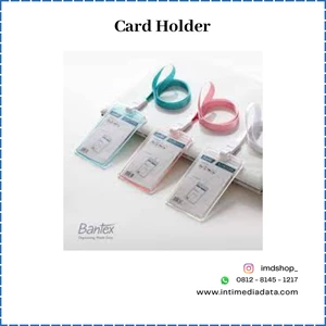 Card Holder ID Card Holder Transparant Bantex Portrait + Lanyard