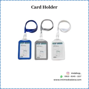 Card Holder Dual Side ID Card Holder Portrait + Lanyard
