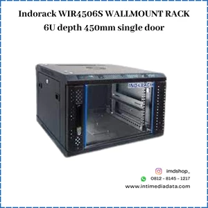 Rack Server Indorack WIR4506S Wallmount Rack 6U depth 450mm single door