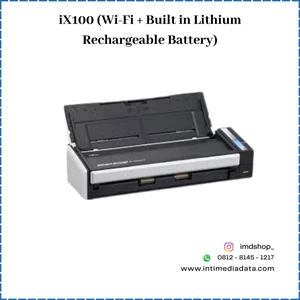  Scanner Dokumen Scanner Fujitsu ScanSnap Series iX100 (Wi-Fi + Built in Lithium Rechargeable Battery)