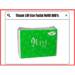 Tissue Facial Wajah LIVI Eco REFILL isi 600 lembar (2ply)