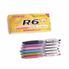 Standard R6 Retractable Pen Pulpen Cetek Oil Gel Grip 0.5 Hitam  1