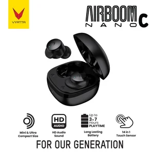 VYATTA AIRBOOM NANO TWS BLUETOOTH HEADSET EARPHONE SUPER MINI - G - Nano C Black