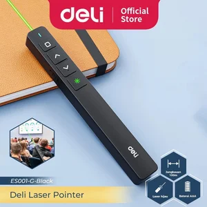 Deli Laser Pointer Presenter Wireless USB Pen Sinar Hijau Jarak 100 M ES001-G