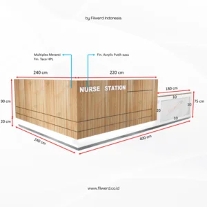 Nurse Station - Meja Resepsionis - Desain Interior Rumah Sakit - Large