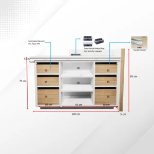 Meja Nurse Station Small - Meja Resepsionis Klinik - Custom 