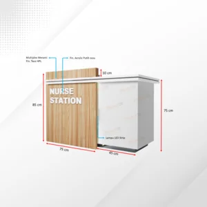 Meja Nurse Station Small - Meja Resepsionis Klinik - Custom 