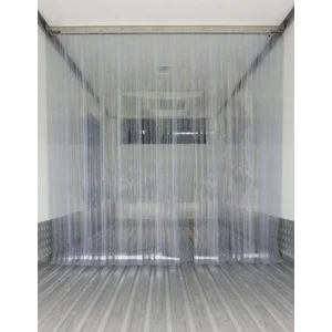 Tirai PVC / Plastik Blue Clear Transparant Bertulang