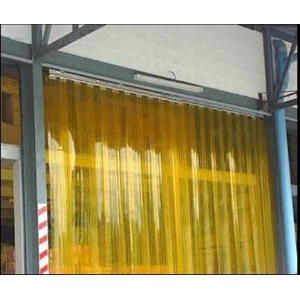 Tirai PVC / Plastik Curtain Mika Orange Untuk Bilik Pintu