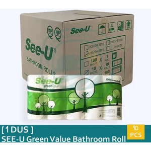 Tisu Toilet SEE-U Green Value Bathroom Roll 215 Sheets Isi 10 Roll