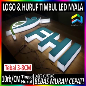Huruf Timbul / LOGO LED Nyala - Nyala Standar