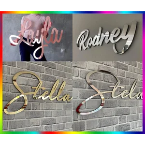 HURUF TIMBUL Signage Tulisan Logo - Papan Usaha Acrylic Mirror / Metallic Exclusive - Gold Mirror